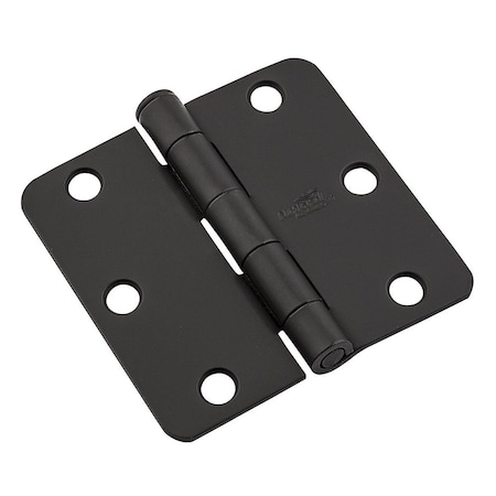National Hardware 3 x 0.25 in. Radius Door Hinge, Black 109625
